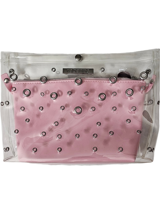 Paco Rabanne Handbags - Paco Rabane Beauty 2 in 1 makeup bag rivets clear pink zippered cosmetic bags